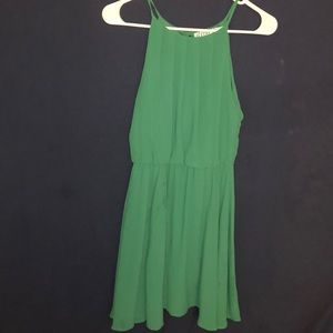 Emerald green Dina be high neck cocktail dress